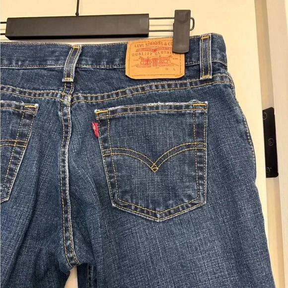 VTG Levi's 502 superlow button fly straight leg Capri jeans Size 5 JR M - Picture 6 of 8